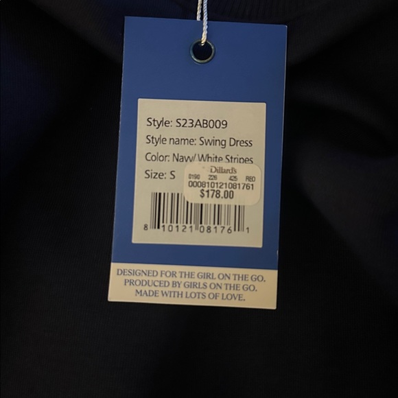 Addison Bay NWT Womens The Swing Dress Navy & White Sz Small Country Club Preppy - Picture 7 of 9
